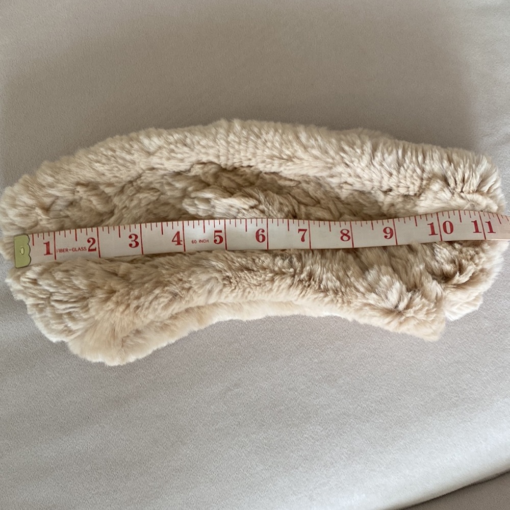 Dena head wrap Genuine Rex Rabbit Fur - Picture 4 of 5